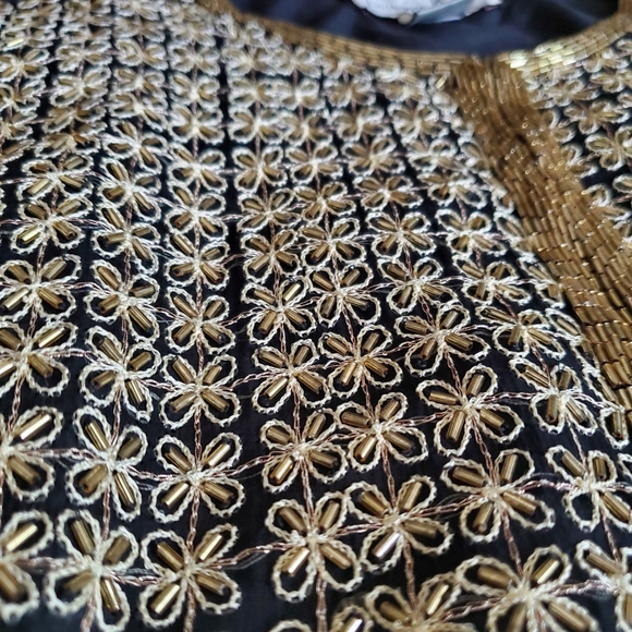 Vtg Laurence Kazar beaded silk party jacket PS - Picture 10 of 13